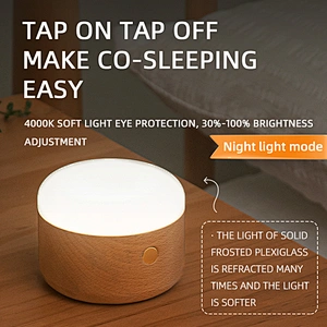 Multifunctional Oil Aroma Diffuser Rechargeable Bed Room Decoration Smart Wood Light Led Custom Cute Bedside Lamp for Home