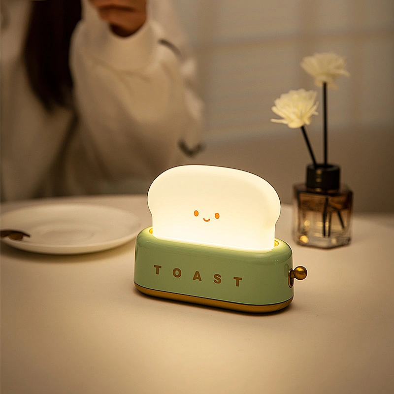 ICARER FAMILY  Bread Maker Alarm Clock Night Light LED Mini Silicone Lamp for Bedroom for Children Gift