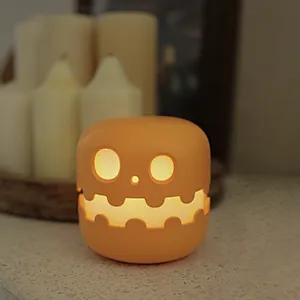 2024 Creative Little Pumpkin Silicone Clapping Lamp Desktop Atmosphere Decoration Halloween Decorative Pumpkin Night Lamp