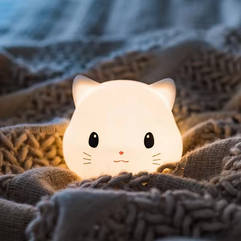 Cute Cat Led Touch Light Baby Bed Room Table Lamp Desk Animal Custom SIlicone Lighting Rechargeable Night Light for Kids