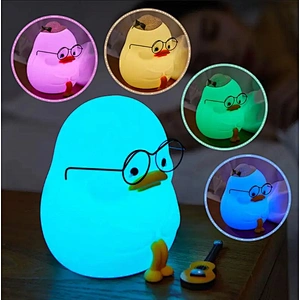 EMO Duck Silicone Pat Light  Intelligent USB Rechargeable Soft Glow for Children Sleep Creative Gift Sleeping Children Light