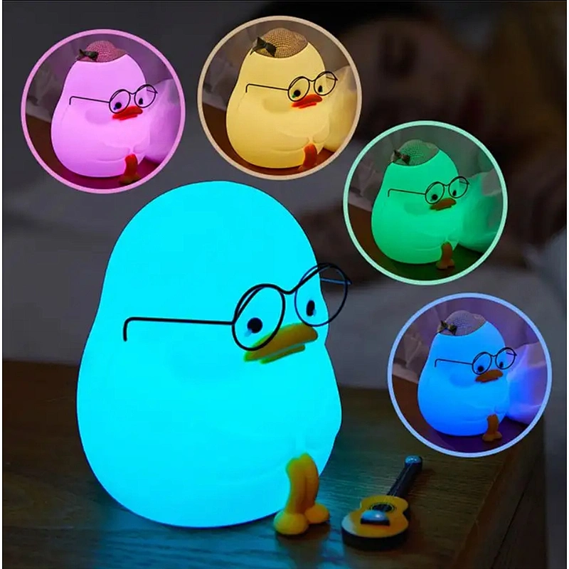 EMO Duck Silicone Pat Light  Intelligent USB Rechargeable Soft Glow for Children Sleep Creative Gift Sleeping Children Light