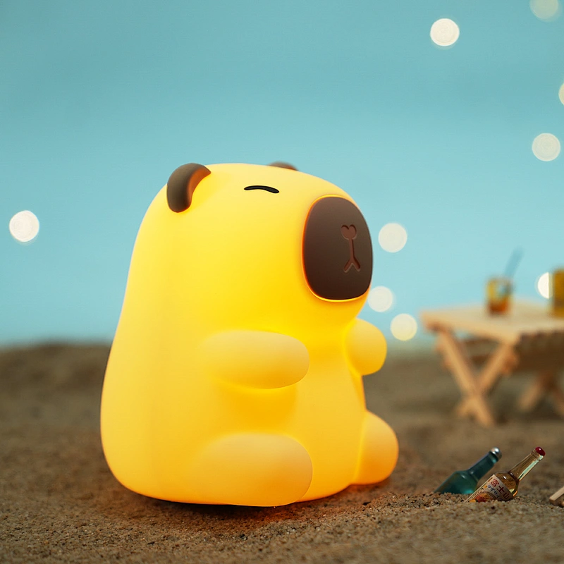 Capybara Girl Kids Gift Bedroom Sleeping Lamp Cute Soft Light Color Gradient Cute Dog Silicone Night Light for Baby Boy
