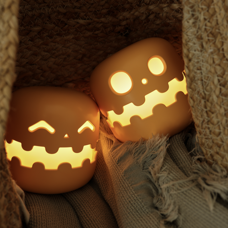 ICARER FAMILY Smart Night Light Halloween Pumpkin Lantern Night Light for Holiday Gift for Kids