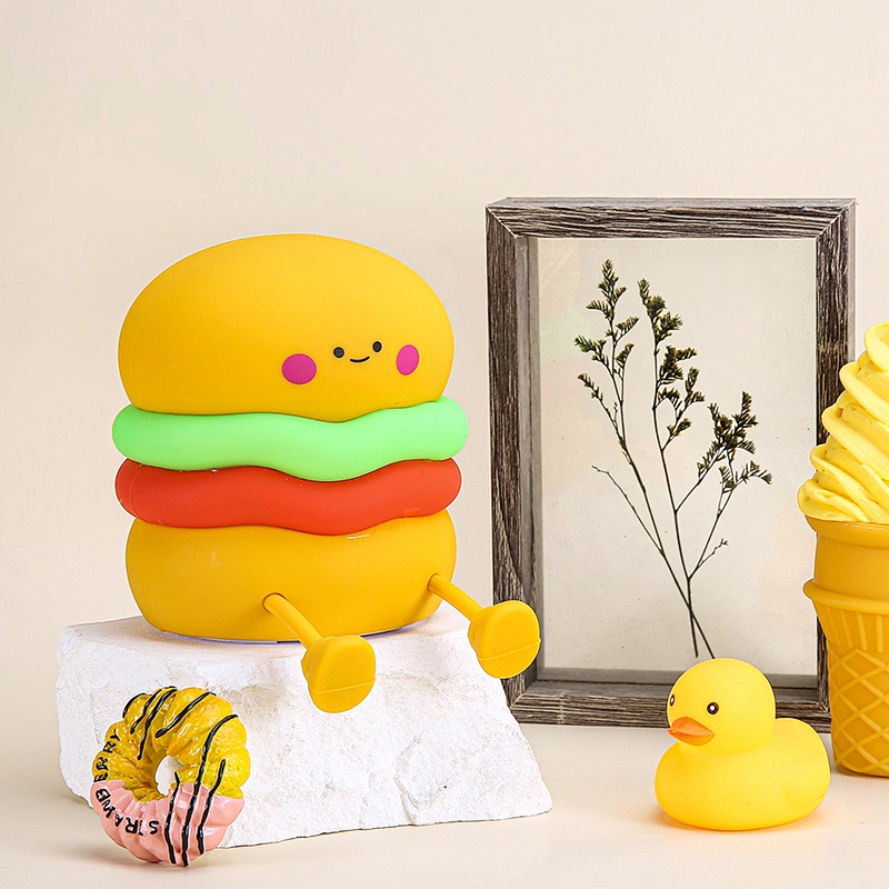 USB Charging Burger Silicone Night Light for Cozy Ambiance Children Night Light