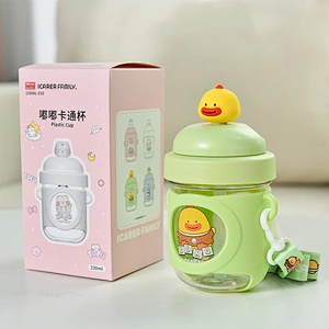 ICARER FAMILY Cartoon Cup Cute ABS Silicone Soft Feeling Cartoon Cup Coffee for Babies Girl Boys Children Sporting