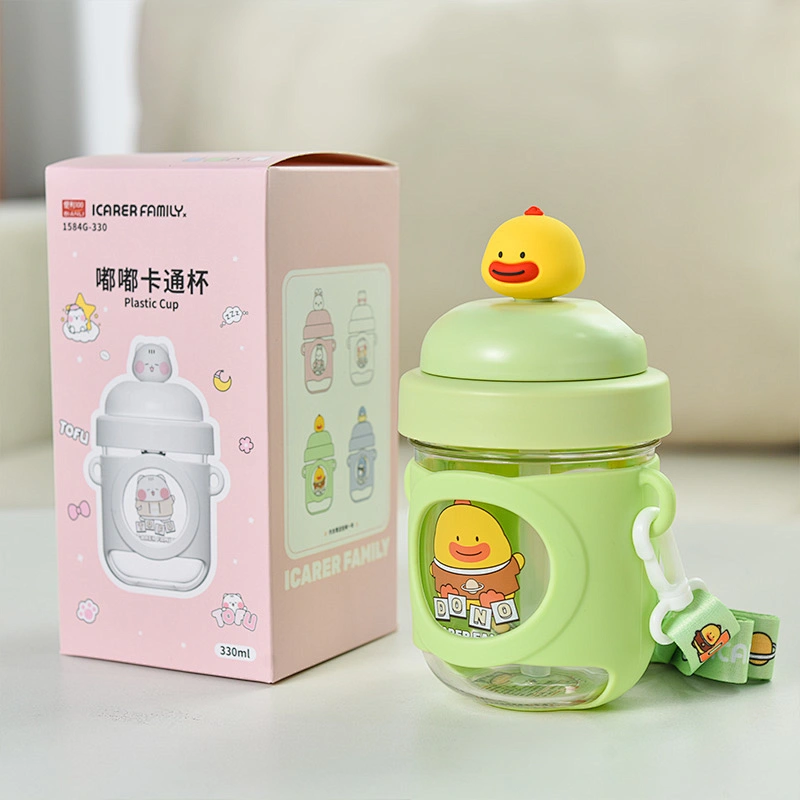 ICARER FAMILY Cartoon Cup Cute ABS Silicone Soft Feeling Cartoon Cup Coffee for Babies Girl Boys Children Sporting