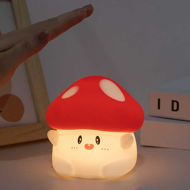 Cute Christmas Gift Kids Rechargeable Small Night Light Colorful Touch Lamp Lovely Led Mushroom Silicone Night Light