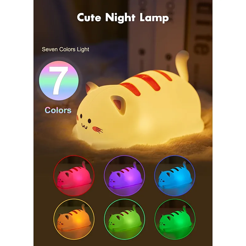 Cute Cat Silicone Night Lamp a Perfect Gift for Kids and Cat Lovers