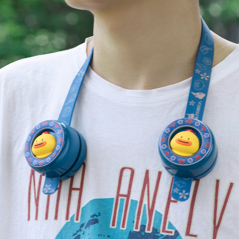 ICARER FAMILY Rechargeable Portable Hanging Leafless Wearable Neck Fan Hands Free Lazy Fan Personal Outdoors Fan
