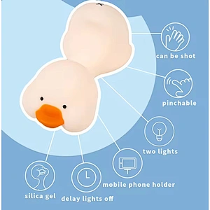 Cute Duck Kids Toys Desk Lamp and Lighting Phone Holder Rechargeable Led Touch Control Silicone Night Light for Baby Room