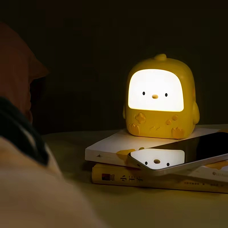 Game Chicken Night Light USB Charging Silicone LED Lamp Rechargeable Touch Light for Kids