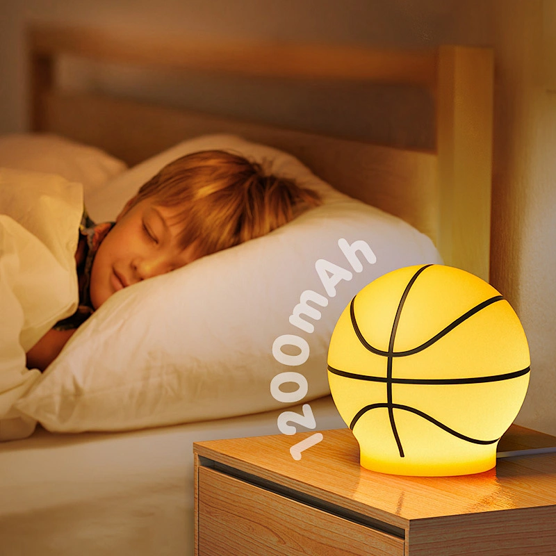 Led Night Light Bedside Table Lamp for Baby Kids Basketball Shape Night Light