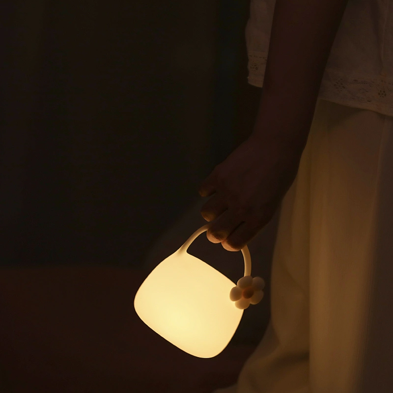 Silicone Handbag with LED Night Light New Design Portable Clapping Control Birthday Gift for Bedroom Atmosphere