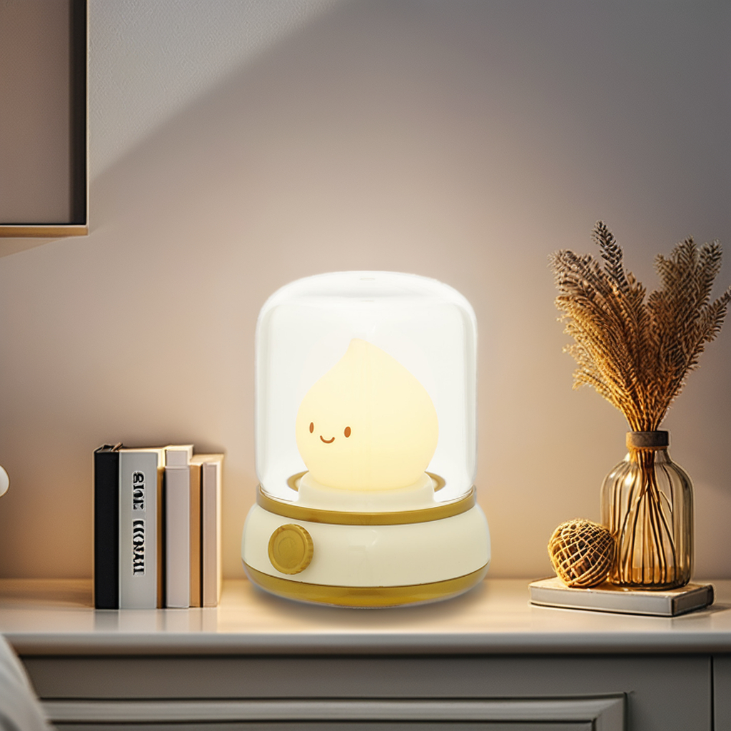 USB Rechargeable LED Night Light Warm Colorful Silicone ABS Modern Design Desk Lamp with Switch Power Generation Home Hotel Use