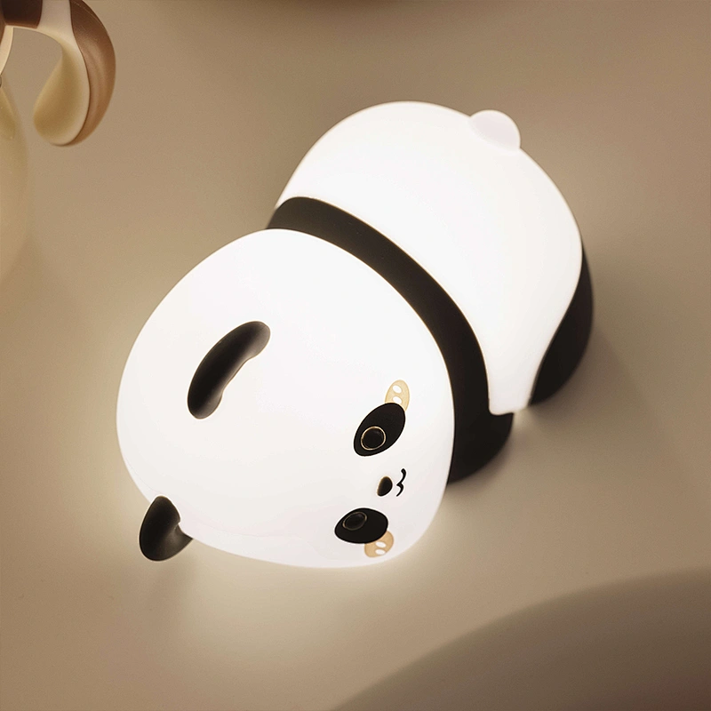 Cross-border Panda Night Light Bedroom Sleep Bedside Atmosphere Light Baby Nursing Eye protection Pat Light New Silicone Lamp