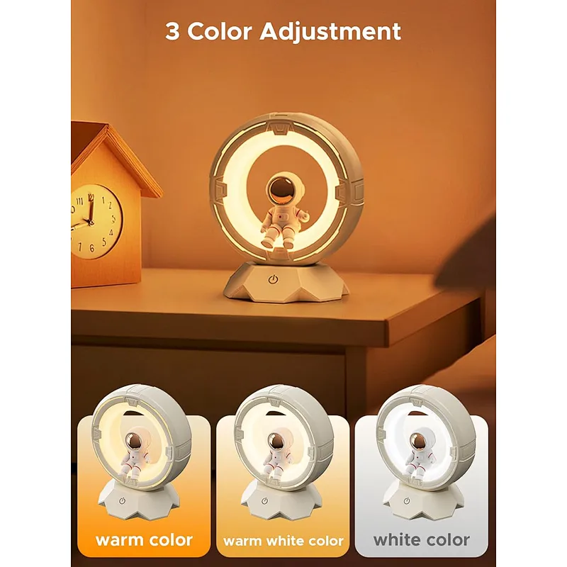 Children's Night Light Lamp Space Astronaut Night Light Creative Silicone LED Lamp for Home and Office Decor