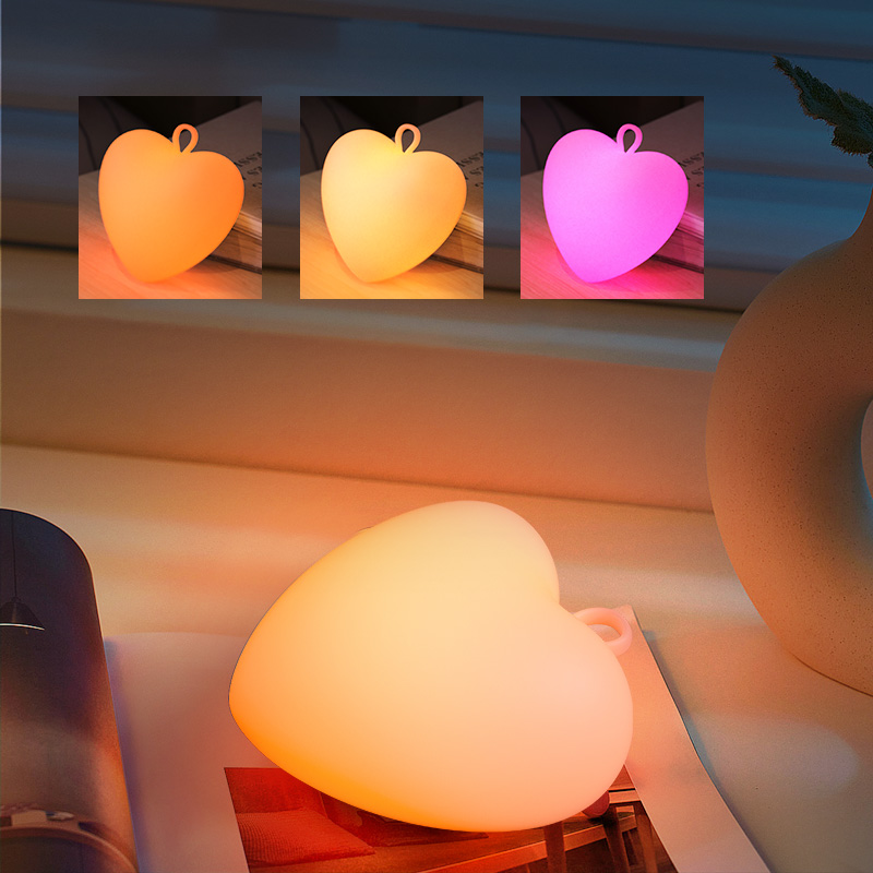 ICARER FAMILY Love Lighting up Heart Light USB Night Lamp Bedroom Rechargeable Night Light
