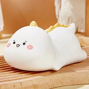 Cute Animal Dinosaur Tap Pat Rabbit Silicone Desk Lamp Bedside Nursing Baby Kids Night Light for Bedroom