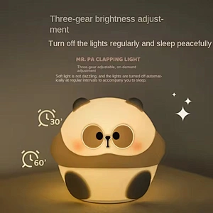 Rechargeable Panda LED Night Light Touch Control Silicone Lamp for Kids