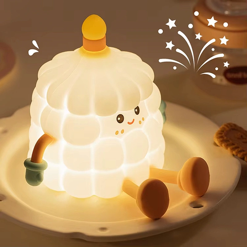 Birthday Cake Shape 3D Led Light Lamp Phone Holder Led Battery Powerd Table Unique Room Decor Cute Night Light for Kids Room