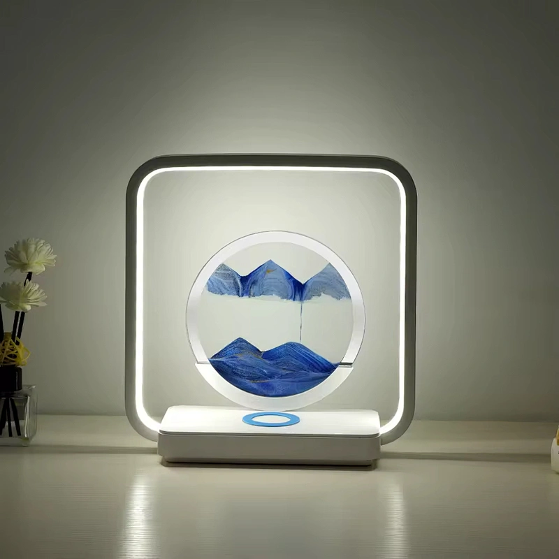 Unique Hourglass Design 15W Wireless Charger Home Decoration Desk Lights Lamp Smart Night Light for Bedroom