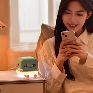 ICARER FAMILY Sleep Night Light 3 in 1 Design With Wireless Charger and Phone Holder Night Light