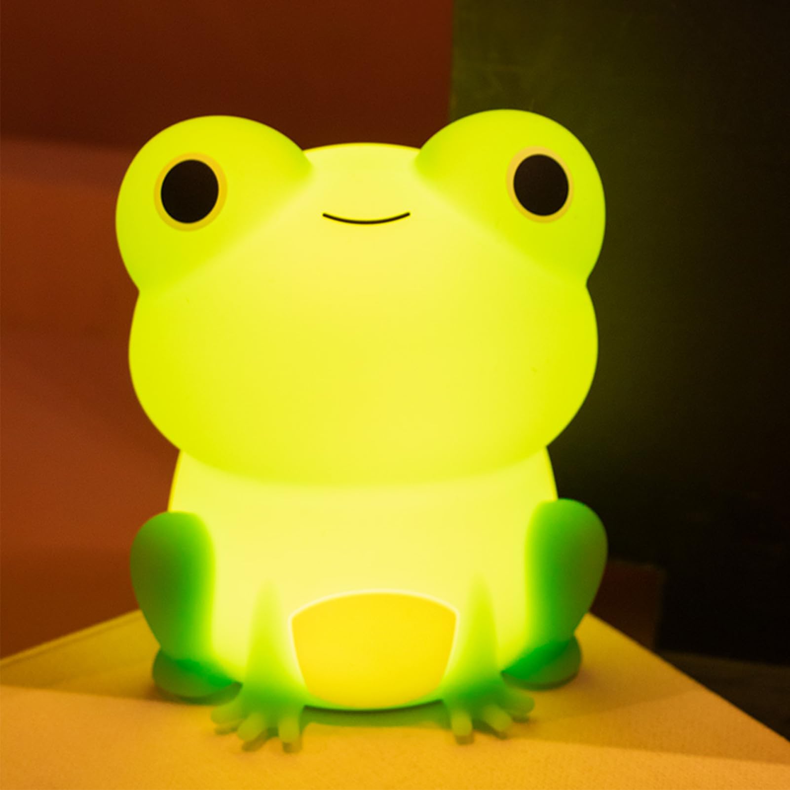 Wholesale Custom USB Rechargeable Silicone Frog Nightlight Cute LED Night Lamp Bedroom Decor Animal Nightlight for Kids' Room