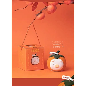 Creative Pig Persimmon Patting Light  Soft Silicone LED Mood Lamp  USB Rechargeable