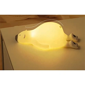 Kawaii Bear Soft Silicone Tap Control Dimmable Touch Table Phone Holder Lamp Kids Night Light for Children Baby Gift