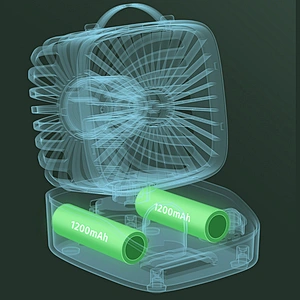 ICARER FAMILY 2400mAh Cute Desktop USB Rechargeable Moving Head Cooling Fan Oscillating Cooling Fan for Home Office Use