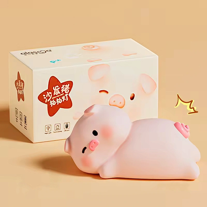 Voice Control Kids Silicone Gift Animal Bedroom Bedside Table Lamp Home Room Decoration Desk Light Cute Pig Children Night Light