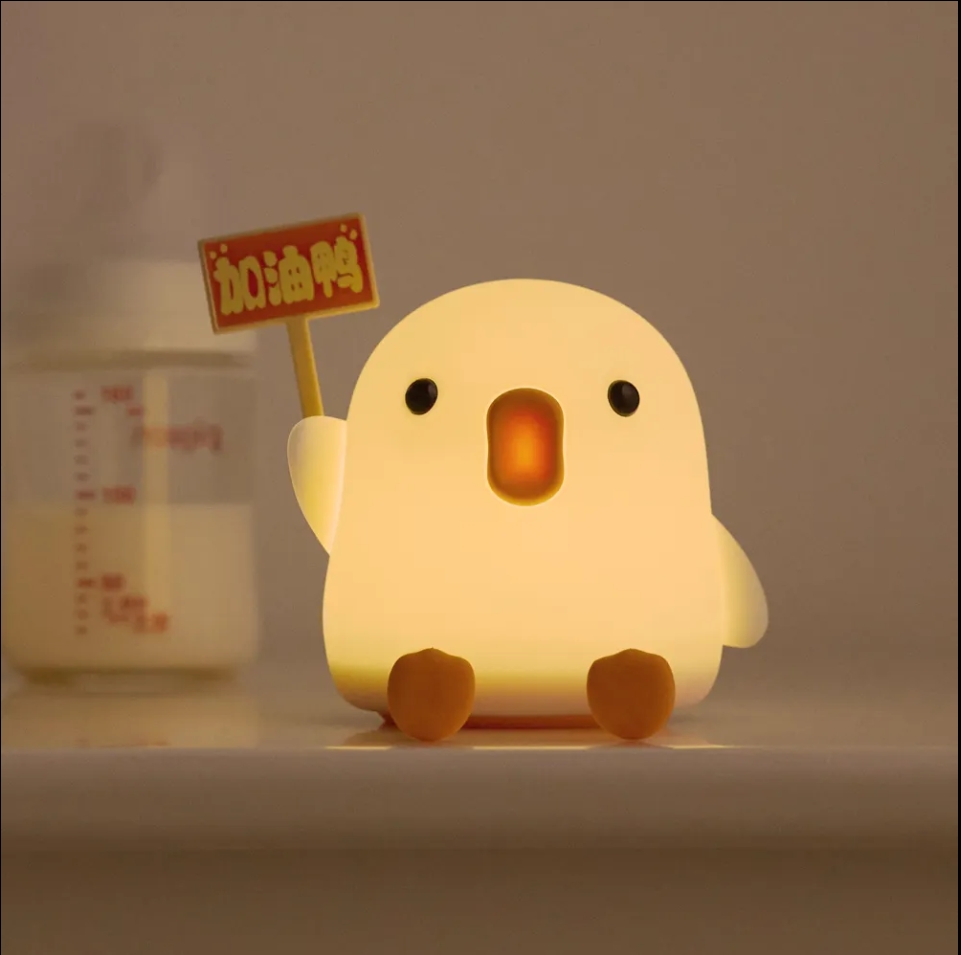 Charming Cute Duck LED Night Light for Kids Room with Cozy Glow Cartoon Night Light Touch Light
