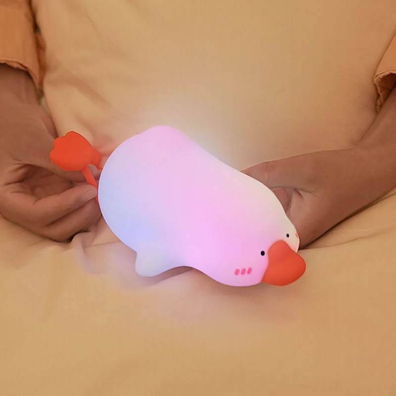 ICARER FAMILY Animals Night Light Goose Pat Silicon Night Light Baby Kids Smart Silicone Night Light for Kids Room
