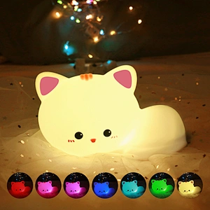 Cute Animal Cat Room Table Decor Lights and Lamp Cartoon Kids Room Rechargeable Led Lighting Lamp for Baby Children Home Decor