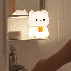 Kids Baby Toy Gift Led Night Lamp Pat Silicone USB Rechargeable Bedroom Night Light Cute Cat Clamp Lamp Light for Kids