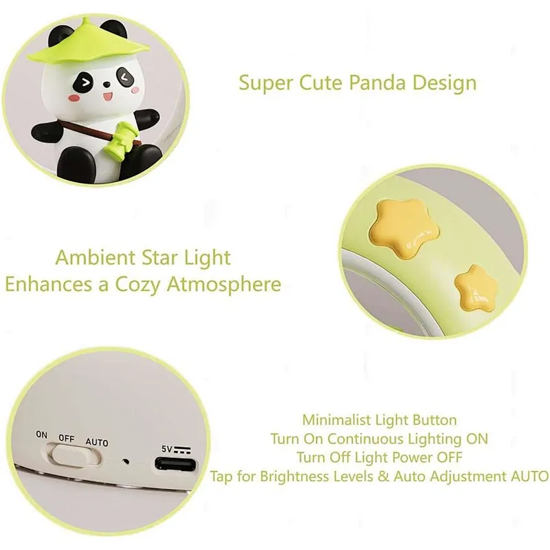 Panda Animal Battery Powered Home Mood Desk Light Lamp Bedside Table Lamp Design Modern Night Light Base for Bedroom