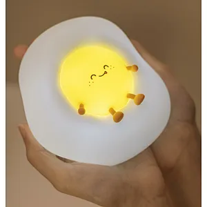 Kawaii Gift Creative Fried Egg One Piece Anime Cute Cartoon Color Changing Cute Led Night Light for Kids Baby
