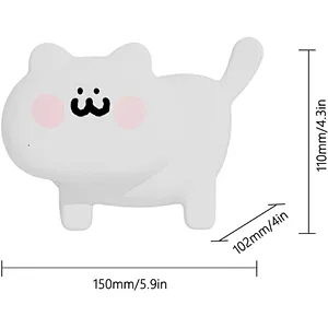Cute Cat Led Plug Silicone Animal Lighting Table Home Lamps Modern Bed Room Decor Night Lights for Kids
