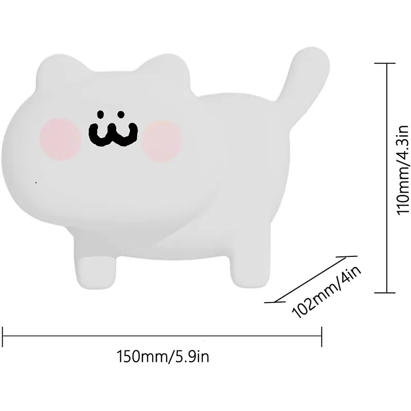Cute Cat Led Plug Silicone Animal Lighting Table Home Lamps Modern Bed Room Decor Night Lights for Kids