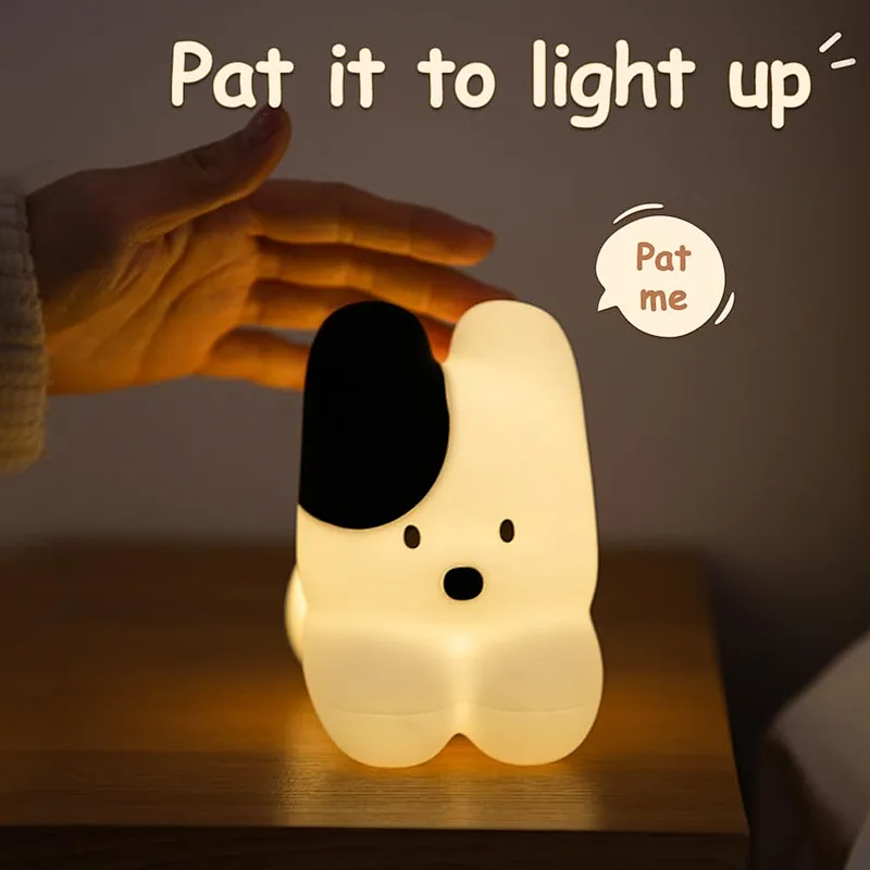 Kawaii Cat Pat Control Bed Room Home Decoration Unique 1200mAh Battery Rechargeable Animal Night Light for Kids Children Baby