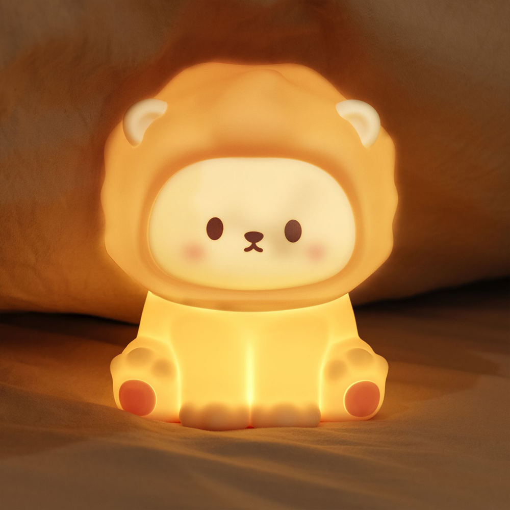 New Lion Night Light Children's Bedroom with Sleeping Night Light Charging Decompression Creative Gift Little Lion Silicone Lamp