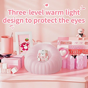 ICARER Family Rechargeable Led Soft Touch Silicone Night Light for Kids Bunny Lamp Light up Silicone Animal Night Light for Room