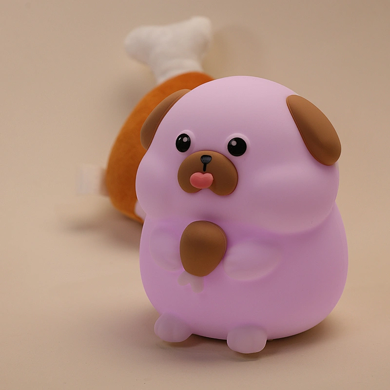 Cute Dog Led Rechargeable Lights Custom Pat Touch Smart USB Mini Silicone Night Light for Kids Room