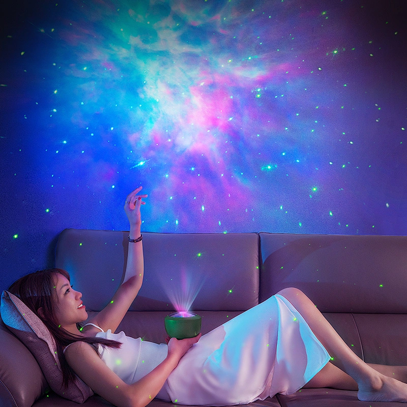 ICARER FAMILY Colorful Nebula LED Night Light Modern Star Projection Lamp with Remote Control for Home Use