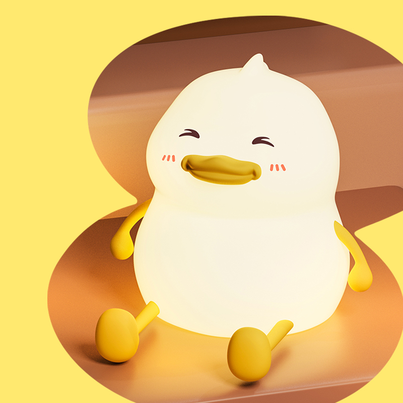 Silicone Duck Fat Night Light Kids Cute Mini LED Lamp USB Rechargeable Battery Power Modern Minimalist Design Home Bedroom Use