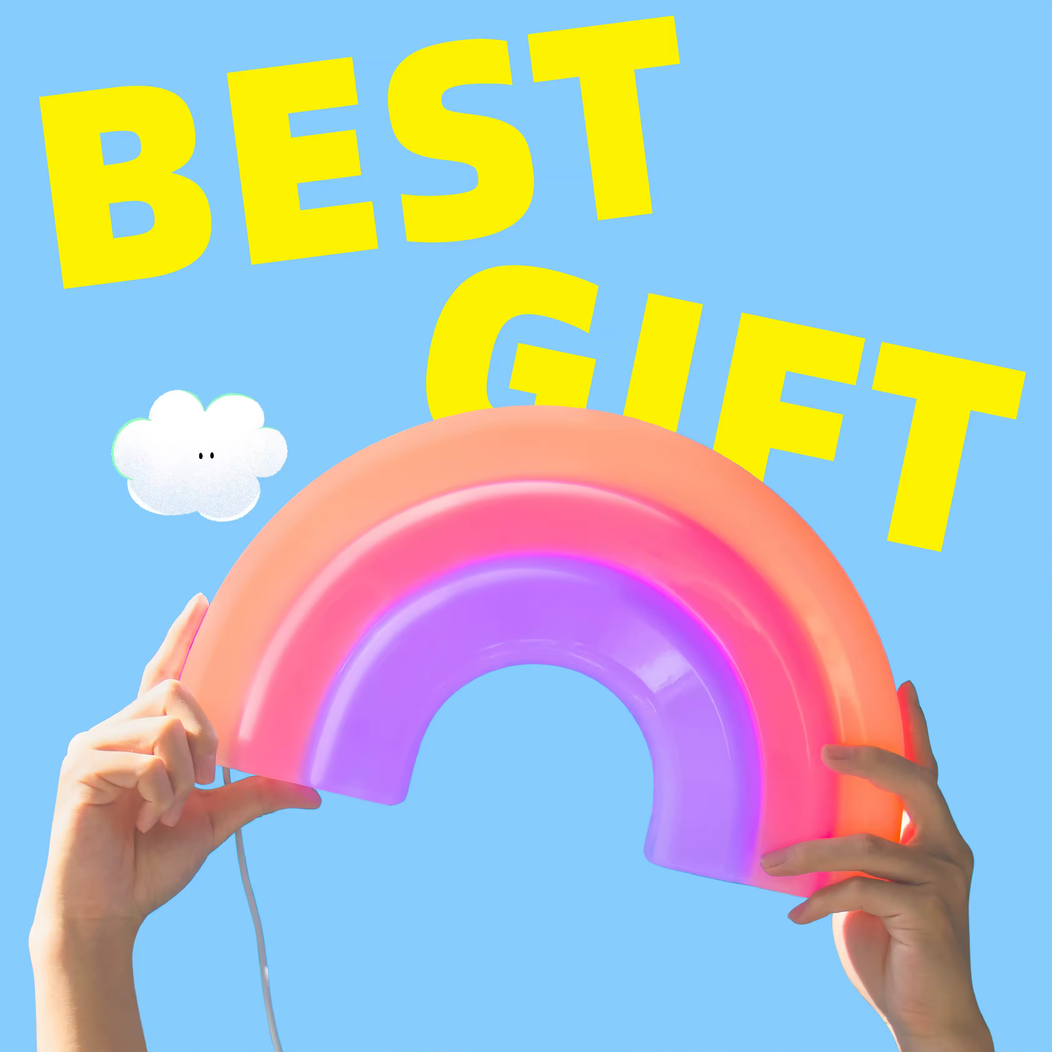 Adorable HBK Rainbow LED Night Light  Soft Ambient Light for Romantic Atmosphere