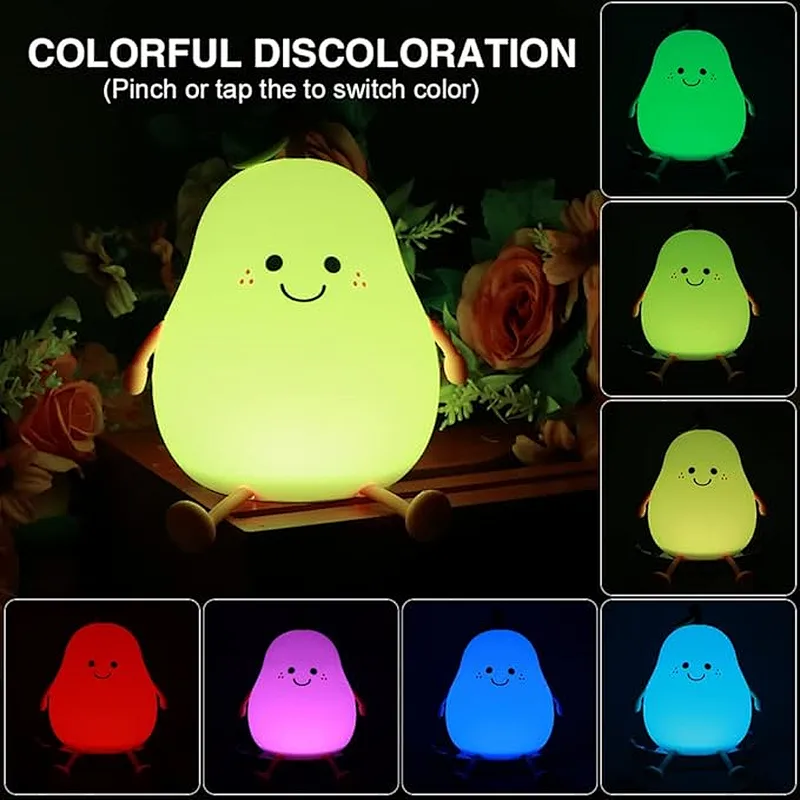Bedroom Bedside Pear Lamp Gift USB Living Room Companion Sleep Light Touch USB Led Night Light for Children