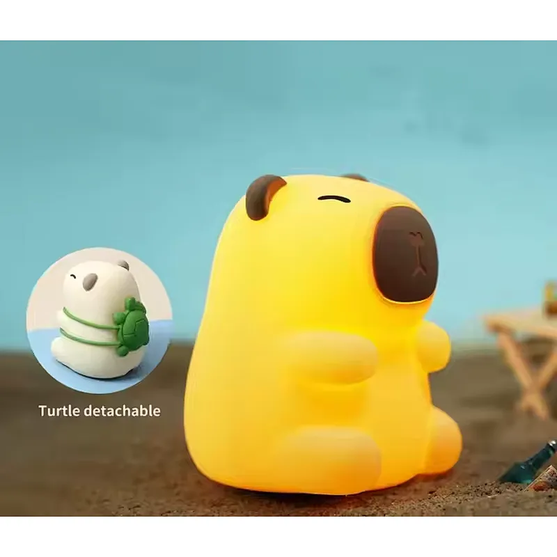 Capybara Cute Animal Touch Sensor Decoration Bedroom Lighting Lamp Silicone Rechargeable Night Lights for Kids Room