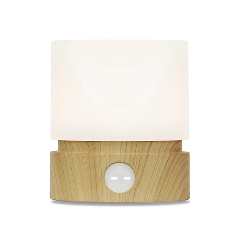 ICARER FAMILY Baby Night Light Table Lamp with Touch Sensor Control USB Rechargeable Wooden Led Night Light for Nursing Bedroom